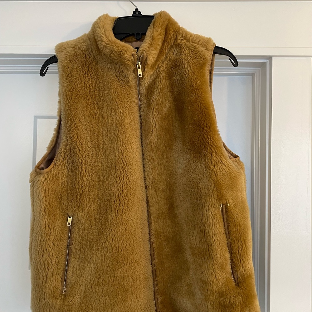 J. Crew Plush Fleece Excursion Vest in Camel. Gently used, great condition.